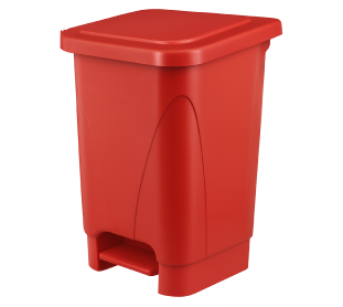 LIXEIRA COM PEDAL 100 LITROS VERMELHA PLESTIN