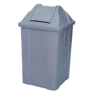 LIXEIRA COM TAMPA BASCULANTE 100 LITROS CINZA CLARO JSN