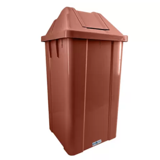 LIXEIRA COM TAMPA BASCULANTE 100 LITROS MARROM JSN