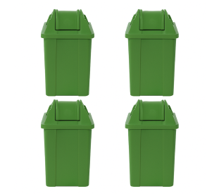 LIXEIRA COM TAMPA BASCULANTE 100 LITROS VERDE JSN
