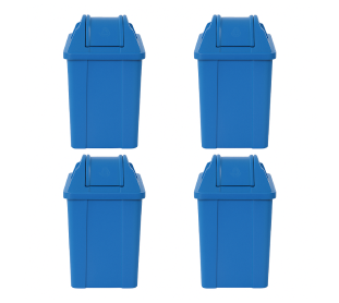 CAIXA COM 04 UNIDADES LIXEIRA COM TAMPA BASCULANTE 060 LITROS AZUL JSN