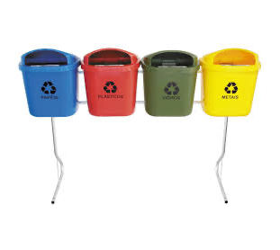 CONJUNTO PARA COLETA SELETIVA DE 040L COM 04 CESTOS   JSN