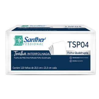 PAPEL TOALHA INTERFOLHA FOLHA QUADRUPLA 2 DOBRAS 1200 FOLHAS TSP04