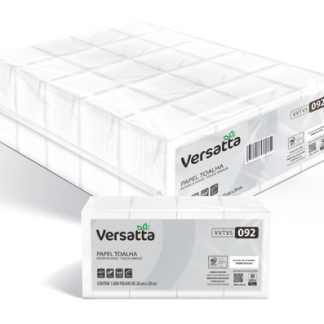 PAPEL TOALHA INTERFOLHA FOLHA SIMPLES 2 DOBRAS 1000 FOLHAS VERSATTA VVTVS092