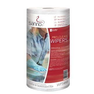 WIPER SANNO ROLO BRANCO 8X100 FOLHAS DE 60 GRAMAS M². REF: WPS60.