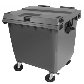 CONTEINER 1000L COM RODAS CINZA