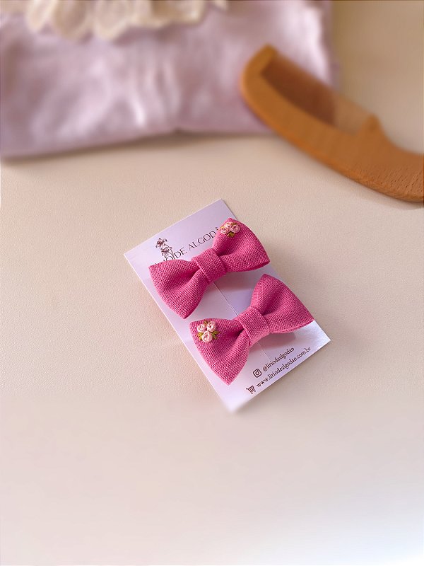 Par de Laço Teresa - Rosa