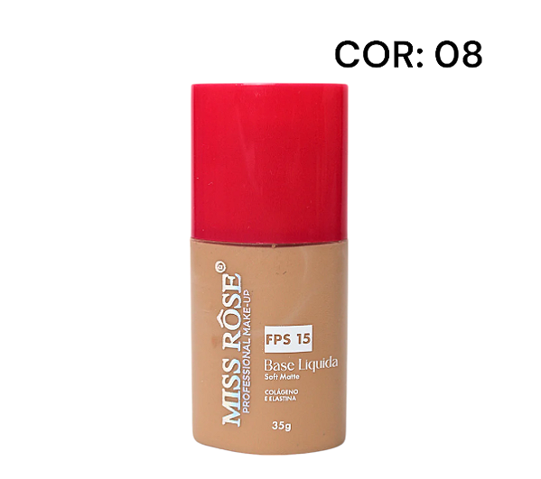 Base Líquida Soft Matte FPS 15 - COR:08  Miss Rôse