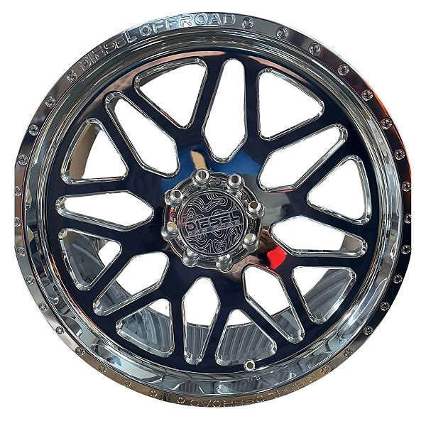 Roda Diesel Hyper Polida Aro 24x10 Furação 6x139,7 106,10 Offset -18