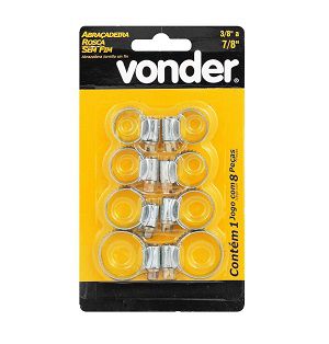 Abraçadeira rosca s/ fim c/8 pcs Vonder