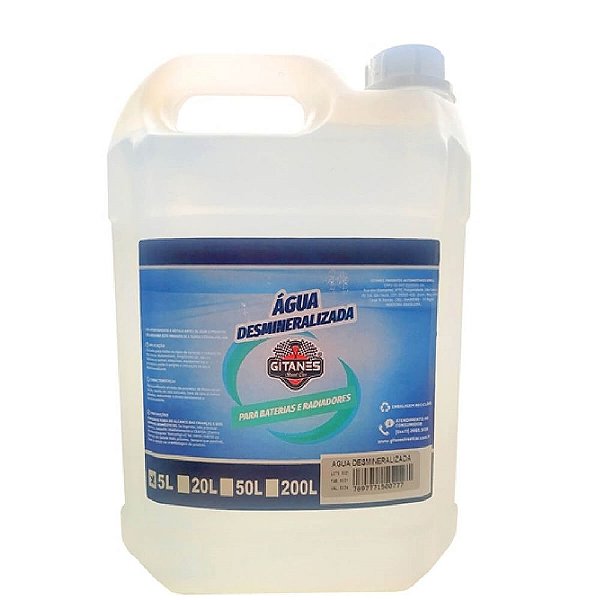 Água desmineralizada p/ radiador Gitanes 5L