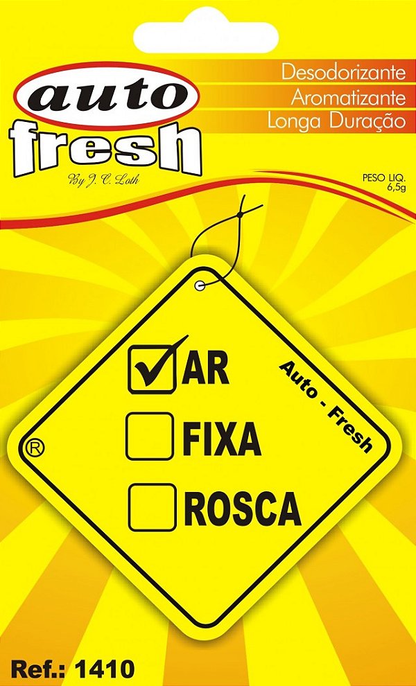 Aromatizante placa ar Auto Fresh 6,5gr Ref. 1410
