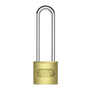 Cadeado zamac latonado haste longa Stam 30mm