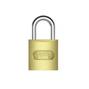 Cadeado zamac latonado Stam 25mm