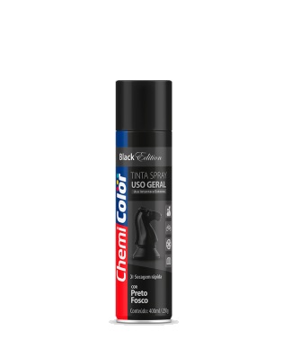 Tinta spray preto fosco Chemicolor 400ml