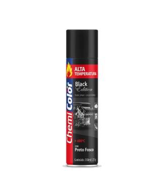 Tinta spray alta temp. preto fosco Chemicolor 350ml