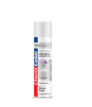 Tinta spray branco fosco Chemicolor 400ml