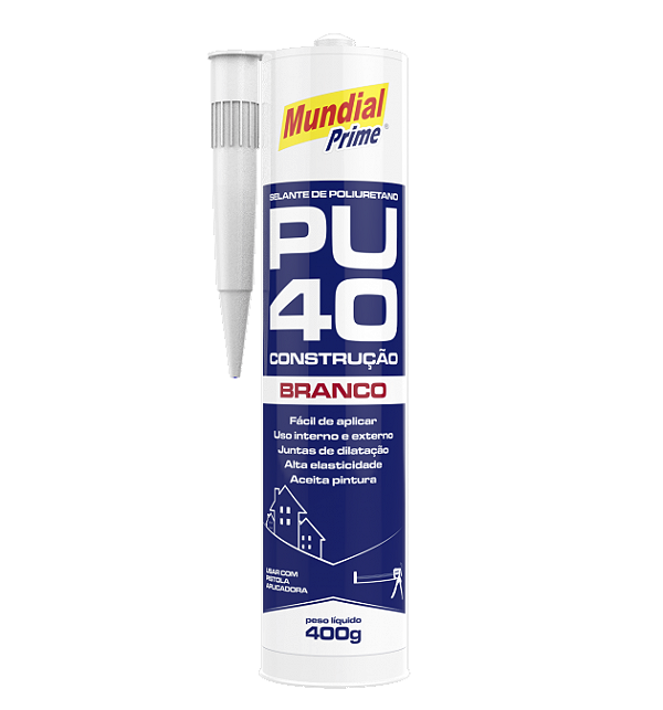 Selante de poliuretano PU40 branco Mundial Prime 400gr