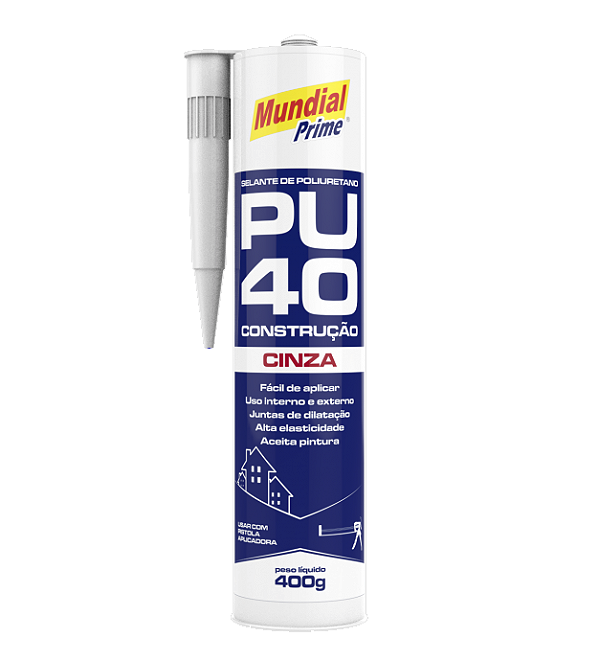 Selante de poliuretano PU40 cinza Mundial Prime 400gr