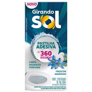 Pastilha adesiva sanitária marinho c/3 pcs Girando Sol 9gr