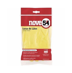 Luva de latex amarela Nove54 Tam. XG