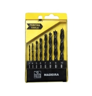 Jogo de brocas madeira c/8 Fertak Ref. 1204