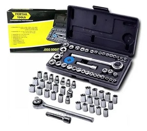 Jogo de soquetes sextavado c/40 pcs Fertak Ref. 4820