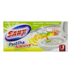 Pastilha adesiva sanitária citrus c/3 pcs Sany