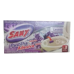 Pastilha adesiva sanitária lavanda c/3 pcs Sany