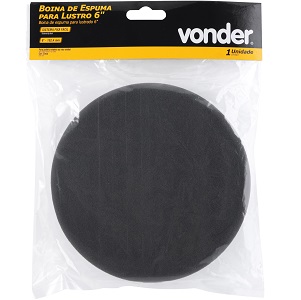 Boina de espuma lisa lustro grafite Vonder 6"