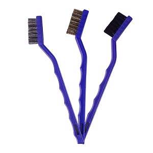 Kit 3 escovas detalhamento nylon, aço e latão Zacs