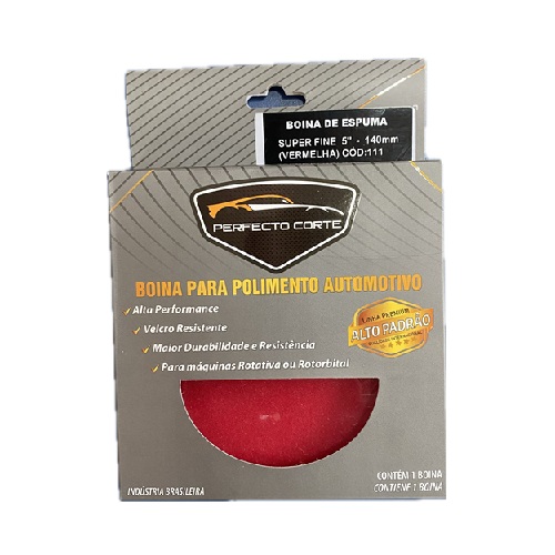 Boina de espuma super refino vermelho Perfecto Corte 5"