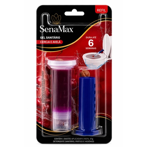 Gel sanitário c/ aplicador + 6 pcs cereja Senamax 17gr