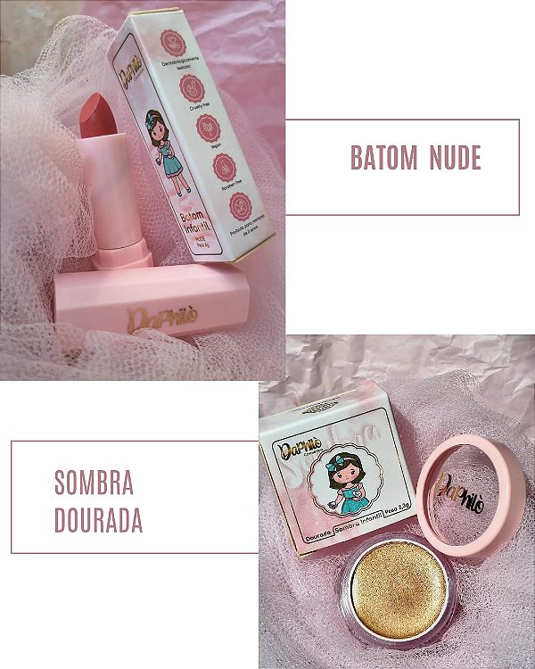 KIT DOURADO  (Batom Nude + Sombra Dourada )