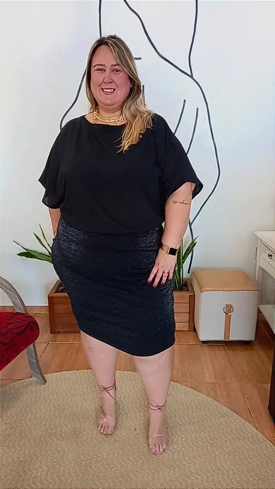 VESTIDO MORCEGO EM LUREX