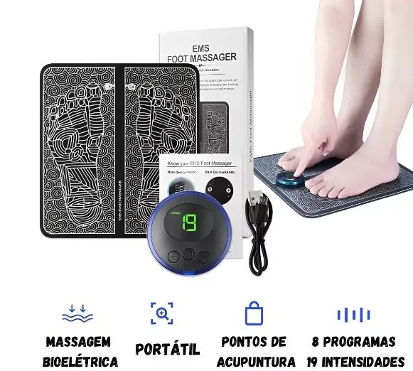 Massageador Pés Tapete Pulso Elétrico Perna Pés Ems Digital