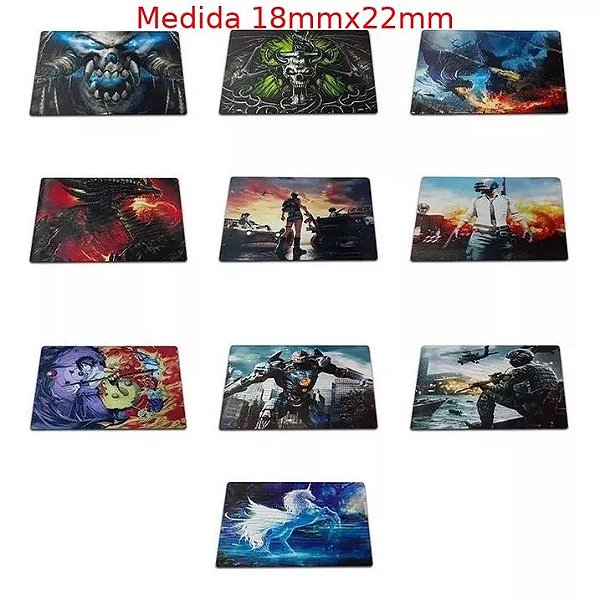 Mouse Pad Pequeno Tecido e Borracha Natural, Estampa Gamer