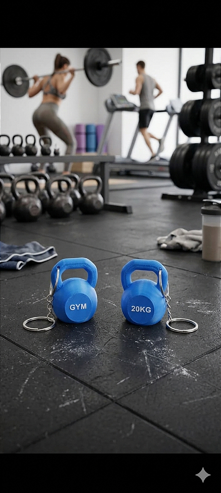 Chaveiros formato kettlebell