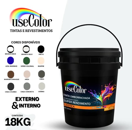 Tinta Emborrachada 18kg Impermeável Acabamento Fosco