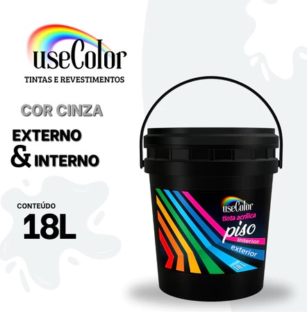 Tinta Acrílica Para Piso 18L Interior e Exterior Alta resistência Durabilidade Cobertura Fosca Usecolor