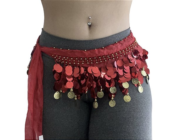 Lenço de quadril Vermelho dança do ventre
