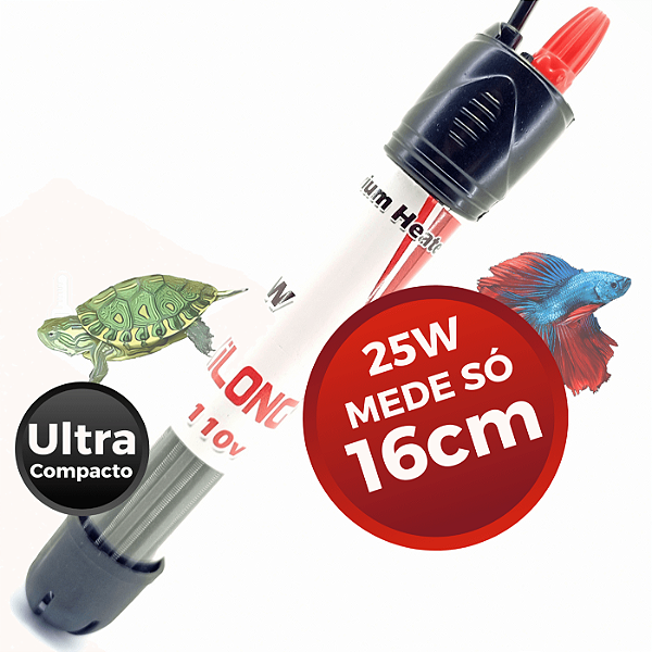 Mini Aquecedor Compacto para Betta - Temperatura Precisa em Aquários Pequenos - Liga e Desliga Sozinho