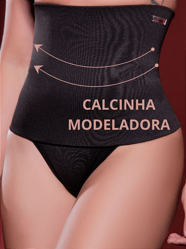 Calcinha Cinta Modeladora Cós Alto De Alta Compressão
