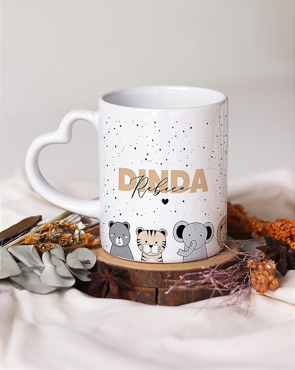 Caneca Alça Coração Safari Fofo
