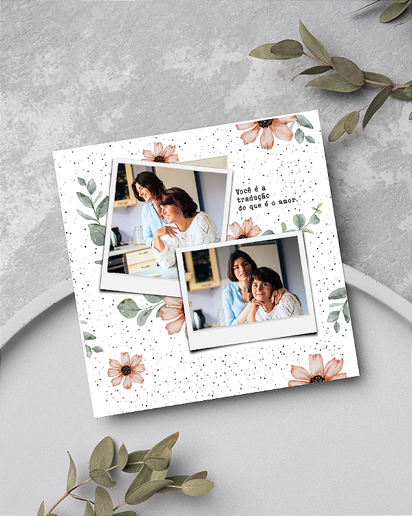 Azulejo personalizado polaroide floral