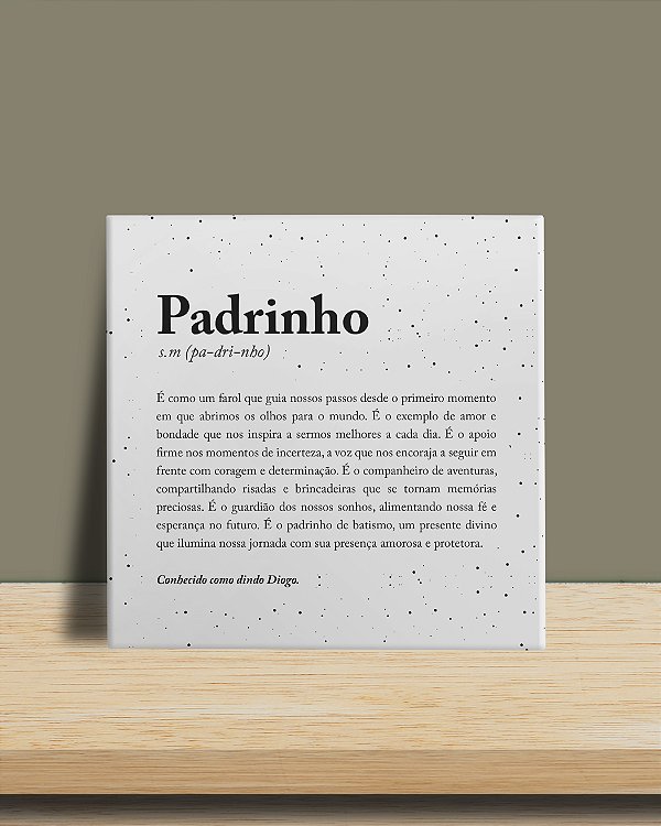 Azulejo significado padrinho de batismo