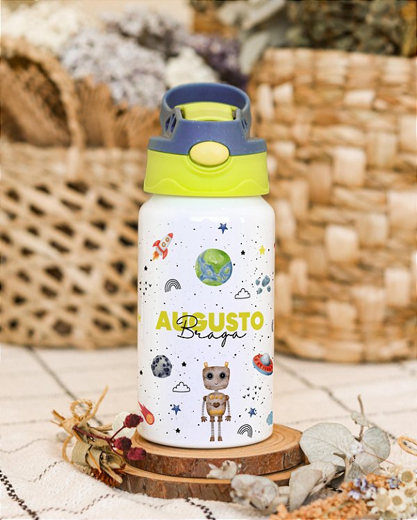 Garrafa kids galáxia e robôs 300mL