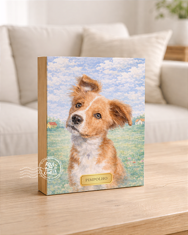 Quadro de mesa meu pet cachorro srd vira-lata personalizado com nome 15x20cm