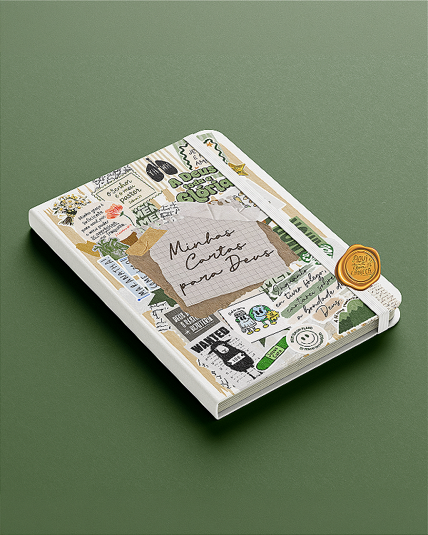 Moleskine personalizado minhas cartas para Deus com arte stickers verde
