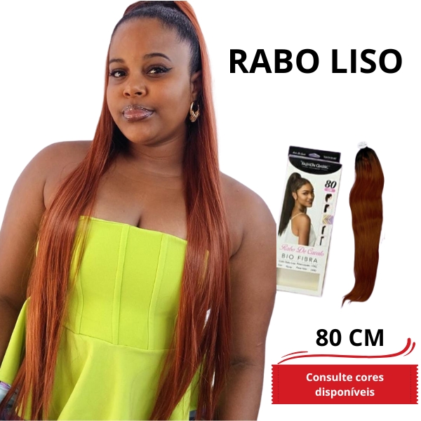 Rabo De Cavalo Liso Bio Fibra Fashion Classic 80 Cm